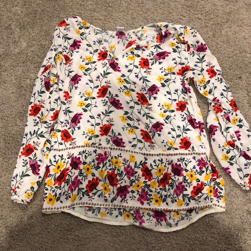 Bright, floral, flowy blouse